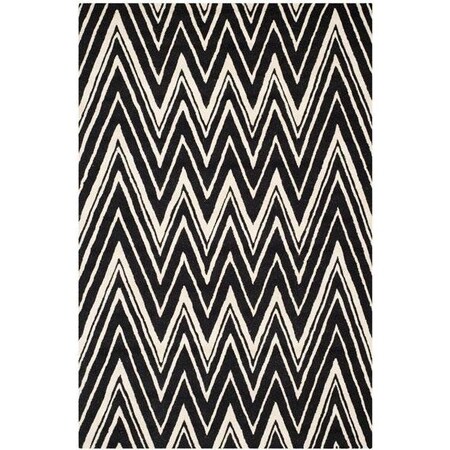 Safavieh 4 x 6 ft. Cambridge Hand Tufted Small Rectangle Area RugBlack & Ivory CAM711K-4